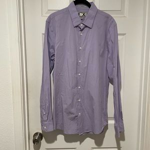 Mens Express slim fit button shirt lite violet color size large 16-16 1/2